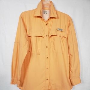 Columbia Tamiamill Peach PFG Button Up Size SP